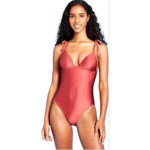 Shade and Shore Women's Petal Cup Tie Trap One Piece Swimsuit‎ Beachwear Bathing